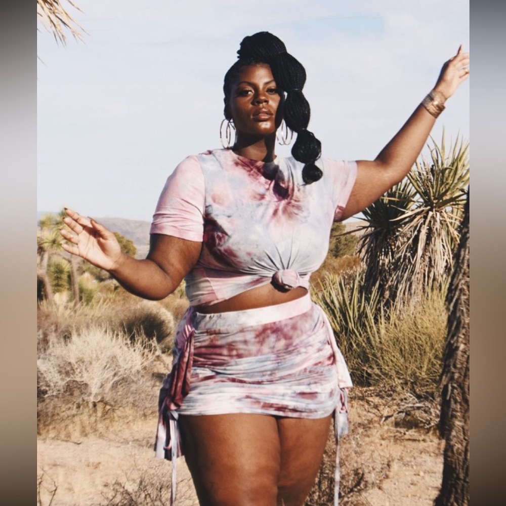 Zelie for She two piece tie dye top and skirt